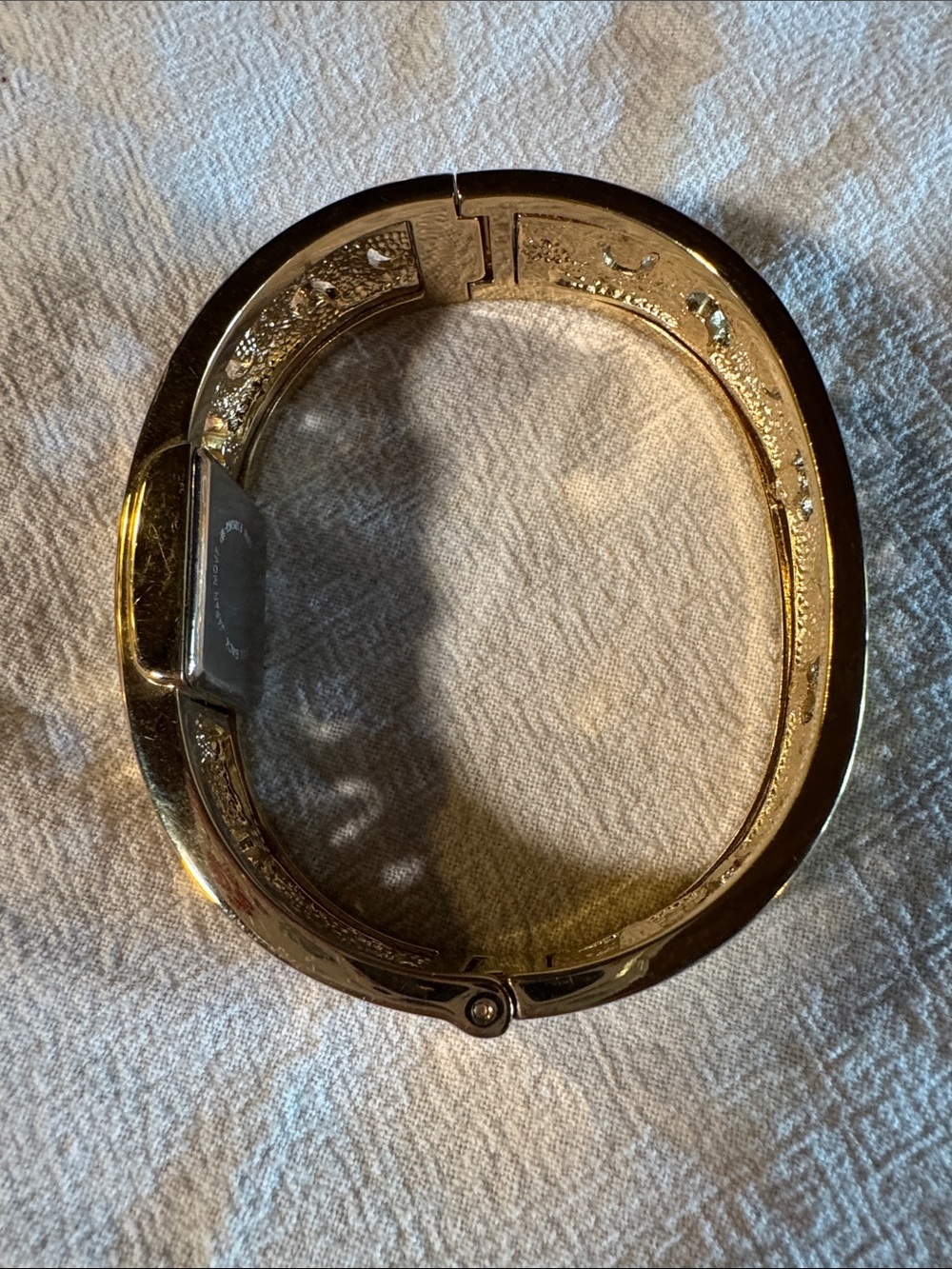Gold-Tone Women's Bangle Watch with White Dial - Picture 3 of 5